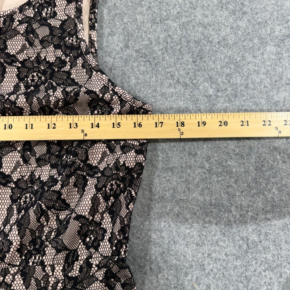 Metaphor Womens Black Floral Lace Fit and Flare Sleeveless Cocktail Dress Medium - Picture 4 of 5